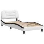 Blanc 90 x 190 cm - lit bois - stables et durable - cadre de lit avec led - matelas non inclus - hvar ...