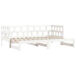 Blanc 90 x 190 cm - lit bois - stables et durable - lit de jour et lit gigogne - matelas non inclus - ...