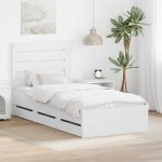 Blanc cadre de lit moderne sarazyj lit chambre avec tiroir blanc 90 x 190 cm bois ing�nierie e3871