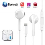 Blanc ecouteurs filaires bluetooth intra auriculaire oreillettes lightning pour iphone 7 8 plus x xr ...
