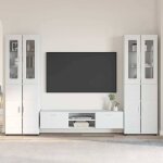 Blanc ensemble meuble tv sarazyj design �l�gant pour salon avec tiroir blanc brillant bois ding�nierie ...