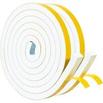 Blanc joint de bande isolant 2 rouleaux 12mm(l) x12mm(h) x4m(l) cordon de calfeutrage en noprne fentre ...