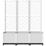 ?blanc?pots & cache - pots - jardini�re - avec treillis - blanc 120x40x136 cm pp - pour balcon bnm728718 ...