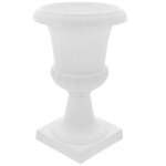 Pot de fleurs - blanc - plastique - 17x17x26cm - dcoration vintage - jardinires romaines
