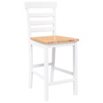 Blanc tabourets de bar / de club - (lot de 2) - fauteuils haut bar pour cuisine - blanc bois massif dh�v�a ...