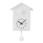 Blanche - horloge murale  quartz en plastique moderne 3 couleurs design de coucou doiseau minuterie ...