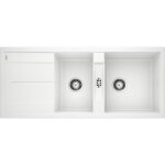 Blanco metra 8s - vier - silgranit - 2 cuves - 1 gouttoir rversible - vidage manuel - siphon - blanc ...