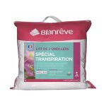 Blanreve lot de 2 oreillers sp�cial transpiration - 60 x 60 cm - blanc