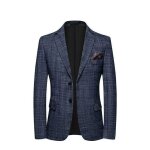 Blazer homme carreaux coupe ajust� - bleu