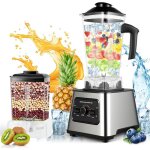 Blender mixeur 2 en 1 6000w puissant brise - glace cuisine grande capacit� 25l 9 vitesses lames inox ...