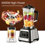 Blender multifonction professionnel 2 en 1 - 6000 w - 9 vitesses - 25 l - 4 lames en acier inoxydable ...