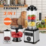 Blender professionnel 3 - en - 1 6600w mixeur smoothie presse - agrumes - capacit� 3l 15 vitesses pour ...