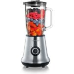Blender - severin - sm3734 - 500 w - bol en verre 1 l - 2 vitesses + fonction pulse - inox / noir