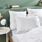 Lot de 2 oreillers mmoire de forme mixte anti - acariens 50x70cm - confort rglable - barrettes de mousse ...