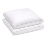 Lot de 2 oreillers 65x65 cm sensation duvet premium - confort souple à ferme - double passepoil - enveloppe ... Lot de 2 oreillers 65x65 cm sensation duvet premium - confort souple à ferme - double passepoil - enveloppe ...