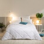 Couette tr�s chaude hivernale gonflante - 200x200cm pour lit 1 / 2 personnes - enveloppe 100% coton - ...
