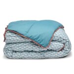Couette imprim�e chaude 140x200cm pour lit 90x190cm douceur - r�versible - microfibre douce - bleu calin ...