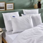 Bleu calin oreiller 65x65cm ferme - doux et gonflant - enveloppe 100% percale de coton Bleu calin oreiller 65x65cm ferme - doux et gonflant - enveloppe 100% percale de coton