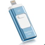 (bleu clair)cl� usb iphone 128 go apple mfi certifi� 3 en 1 pour iphone / ipad / type c / android / pc ...