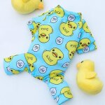 (bleu / xs)combinaison pour chien pyjama de dessin anim� de canard jaune surv�tement pour chien chiot ...