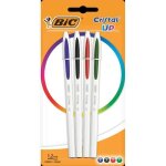 Stylo � bille - bic - cristal up - lot de 4 - 035 mm - couleurs assortis