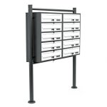 Wiltec boîte aux lettres sur pieds gris anthracite / blanche 945 x 270 x Wiltec boîte aux lettres sur pieds gris anthracite / blanche 945 x 270 x