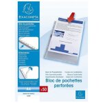 Pochettes perfores en plastique - exacompta - a4 - transparent - bloc de 50 - mixte