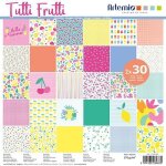 Bloc de 60 feuilles de papier scrapbooking 30x30 cm tutti frutti dartemio