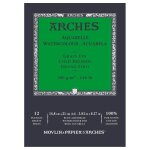Bloc aquarelle - arches - a5 - grain fin - 100% coton - 12 feuilles