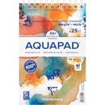 Bloc - aquarelle - a5 + - grain moyen fin - spirales - 25 feuilles - 300g - clairefontaine - aquapad