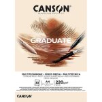 Bloc de papier - canson - graduate - a4 - 220 g - 30 feuilles - mixte