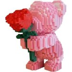 Blocs de construction ours avec rose 20cm briques de construction ours ensemble de construction adulte ...
