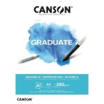Bloc de papier aquarelle - canson - graduate aquarelle - 20 feuilles a4 - 250g / m - grain fin