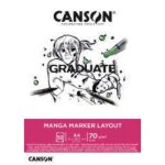 Bloc de papier - canson - graduate manga marker layout - 50 feuilles a3 - rsistant  leau - extra - ...