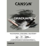Bloc de papier - canson - graduate mixed media - 30 feuilles - a4 - gris