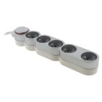 Bloc home 5 prises 16a 2p + t cble 3m - argent - zenitech