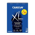 Bloc - multi techniques - a3 - spirales - 30 feuilles - 300g - grain moyen - canson xl