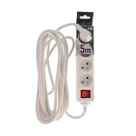 Bloc multiprise - edo - logan - 4 prises type e 2p + t - c�ble 5m - interrupteur marche / arr�t