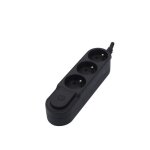 Bloc multiprise interr. 3x16a 15m - noir - chacon