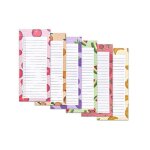 Bloc notes magntique - multicolore - lot de 6 - 50 pages - 90mm x 215mm - rsistant  leau