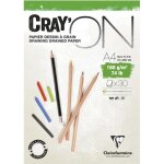 Bloc de papier  dessin - clairefontaine - crayon - 30 feuilles a4 - 160g - grain fin