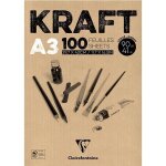 Bloc papier kraft clairefontaine a3 100 feuilles 90g