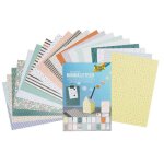 Bloc de papier - minimaliste - 20 feuilles - 24 cm x 34 cm - imprim sur une face - scrapbooking