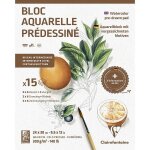 Bloc - peinture aquarelle - modles pr - dessins - fleurs - clairefontaine
