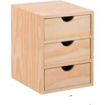 Bloc plaqu�s de tiroir en pin massif unit� 3x1 mont�.