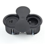 Bloc prise - eight - affleurant 16a - usb a - c - noir mat - 3680w max