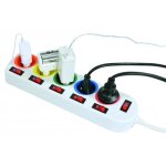 Multiprise 5 prises et 6 interrupteurs