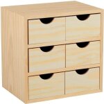 Bloc rangement 6 tiroirs 28x20x28cm - pin massif