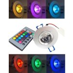 Bloomwin led spot encastrable 5pcs rgb multicolore ampoule avec telecommande 220v 16 couleur lampe plafonnier ...