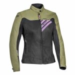Blouson moto femme ixon orion - noir / kaki / rose - l Blouson moto femme ixon orion - noir / kaki / rose - l